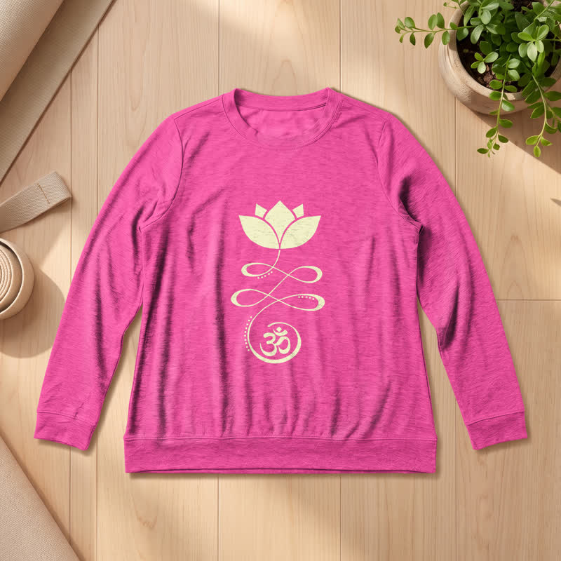 Olivenorma Soft Blend Lotus Unalome Om Symbol Print Women's Long Sleeve Shirt - Rose - 2XL - image 21