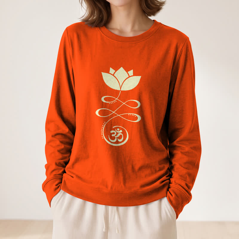 Olivenorma Soft Blend Lotus Unalome Om Symbol Print Women's Long Sleeve Shirt - image 29