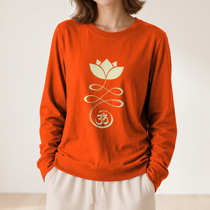 Olivenorma Soft Blend Lotus Unalome Om Symbol Print Women's Long Sleeve Shirt - image 29