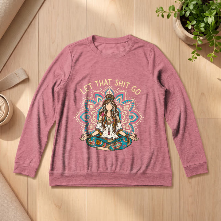 Olivenorma Soft Blend Boho Mandala Release Burdens Print Women's Long Sleeve Shirt - Rose Gold - 2XL - image 6