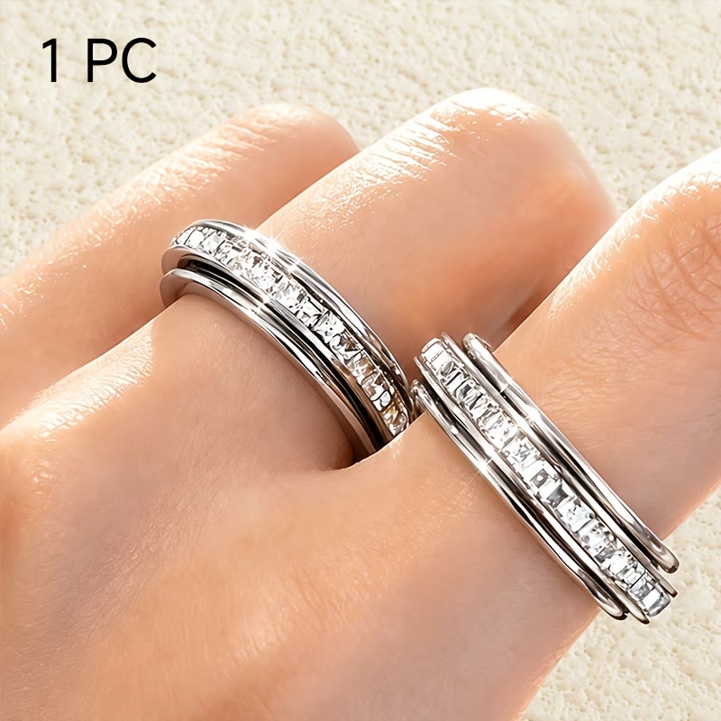 FREE Today: 1Pcs Shiny Relieve Anxiety Spinner Ring Titanium Steel - image 11