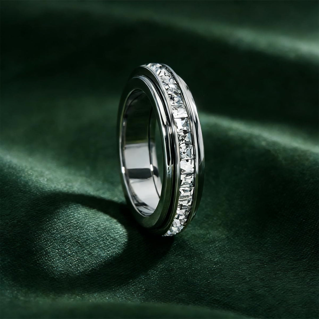 FREE Today: 1Pcs Shiny Relieve Anxiety Spinner Ring Titanium Steel - image 7