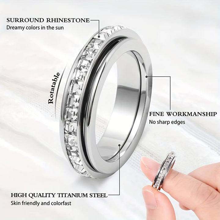 FREE Today: 1Pcs Shiny Relieve Anxiety Spinner Ring Titanium Steel - image 5