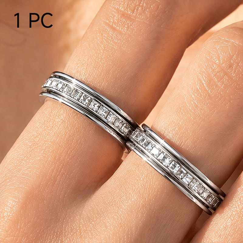 FREE Today: 1Pcs Shiny Relieve Anxiety Spinner Ring Titanium Steel - image 10