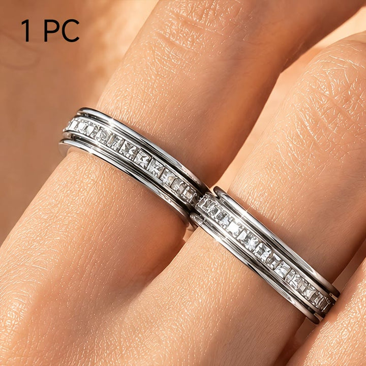 FREE Today: 1Pcs Shiny Relieve Anxiety Spinner Ring Titanium Steel - image 10