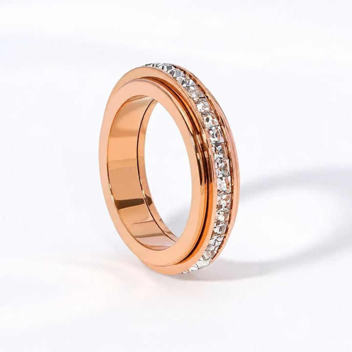 FREE Today: 1Pcs Shiny Relieve Anxiety Spinner Ring Titanium Steel - Rose Gold - US 12 - image 16