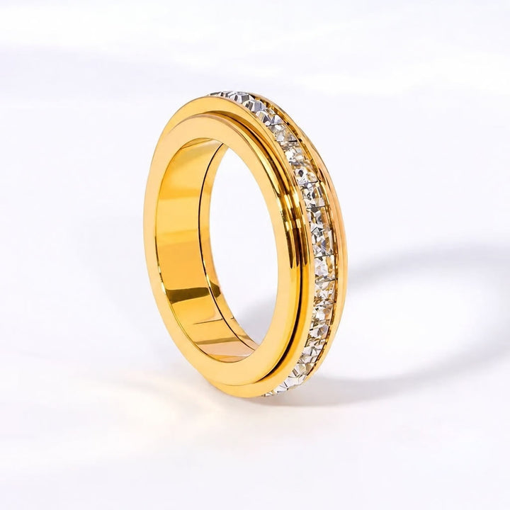 FREE Today: 1Pcs Shiny Relieve Anxiety Spinner Ring Titanium Steel - Golden Color - US 12 - image 13