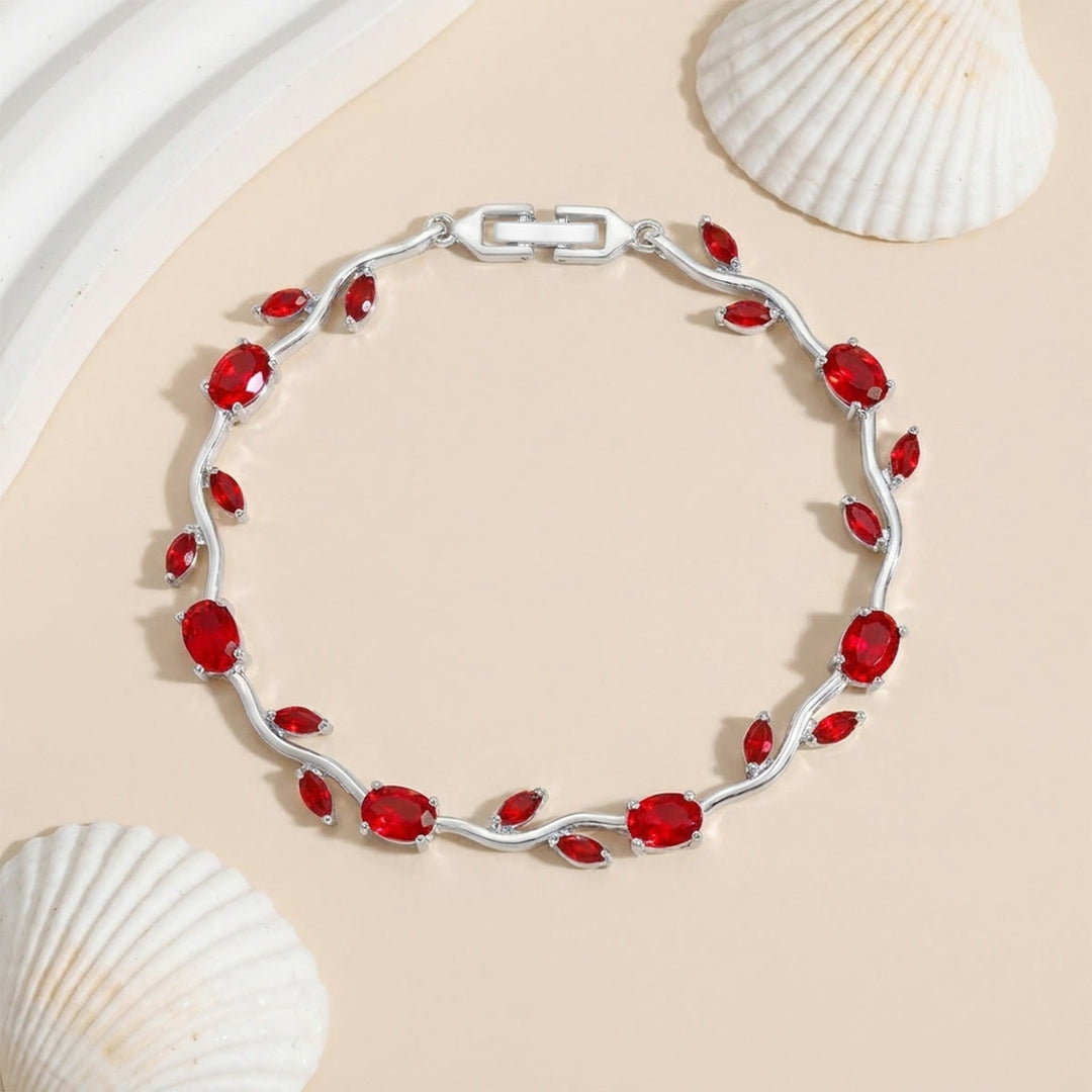 FREE Today: Romantic Tulip Bracelet Multicolor Floral Crystal - Red - Silver Color - image 21