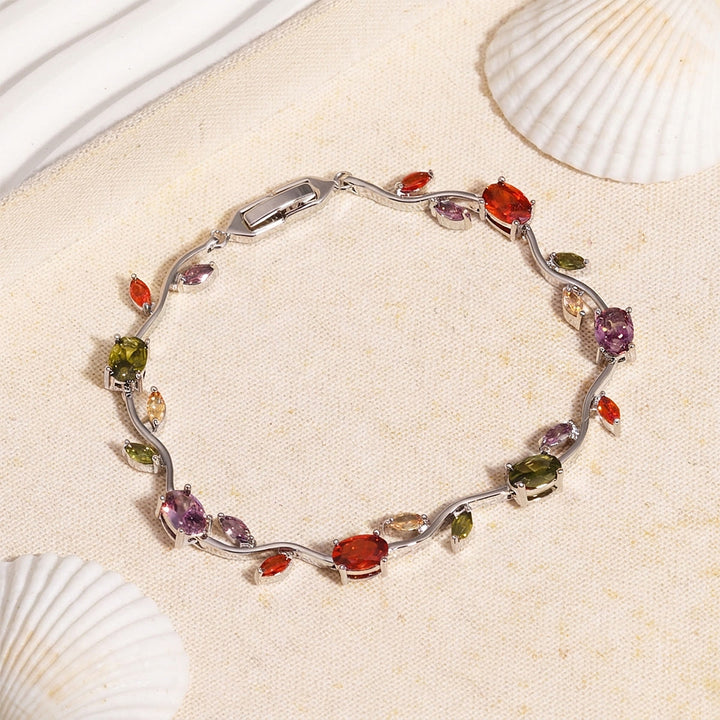 FREE Today: Romantic Tulip Bracelet Multicolor Floral Crystal - Multicolored - Silver Color - image 31