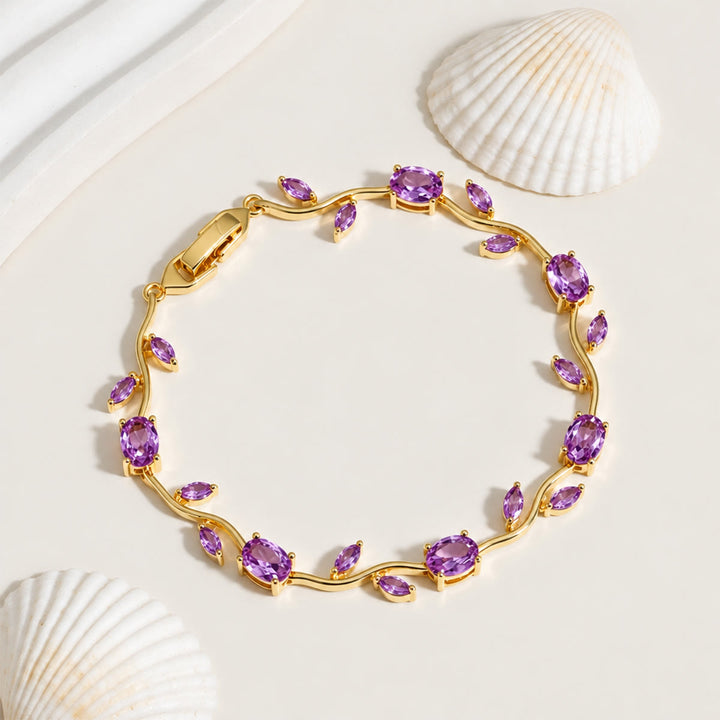 FREE Today: Romantic Tulip Bracelet Multicolor Floral Crystal - Purple - Golden - image 76