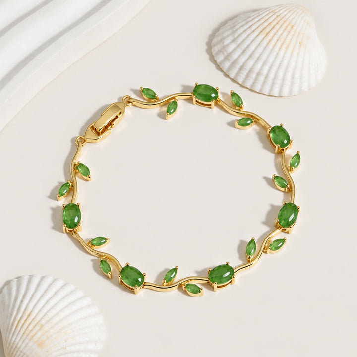 FREE Today: Romantic Tulip Bracelet Multicolor Floral Crystal - Light Green - Golden - image 82