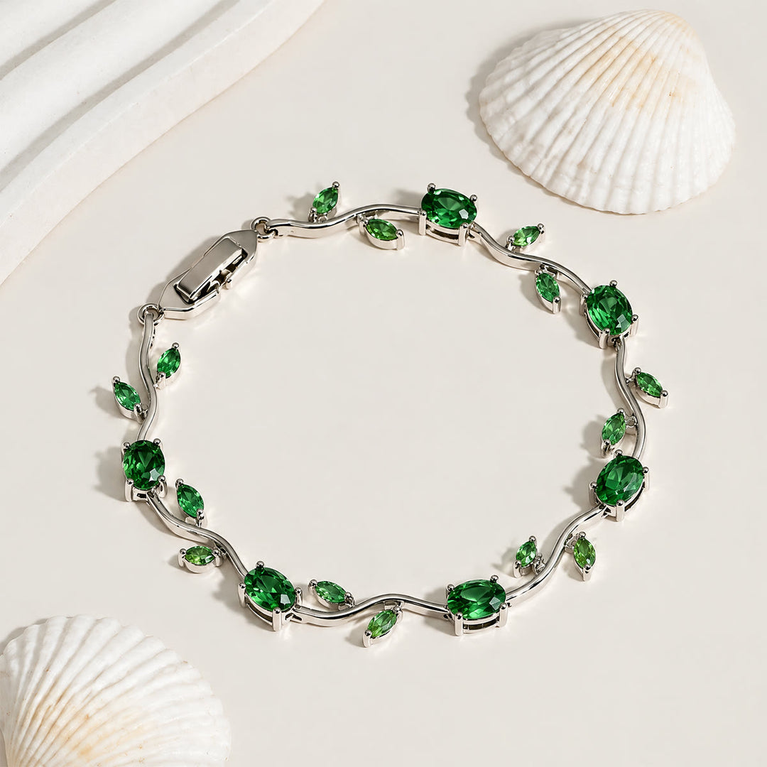 FREE Today: Romantic Tulip Bracelet Multicolor Floral Crystal - Light Green - Silver Color - image 87