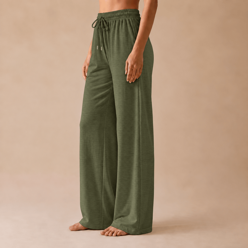 Olivenorma Women Casual Loose Polyester Straight Leg Sweatpants - Green - 4XL - image 0