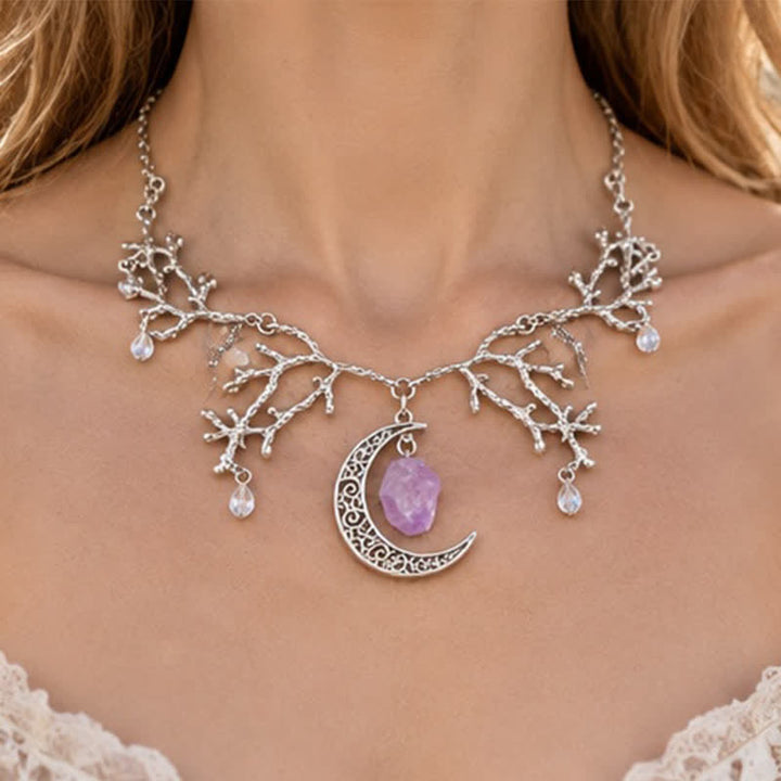 Olivenorma Whimsigoth Crescent Branch Amethyst Necklace - Amethyst - image 0