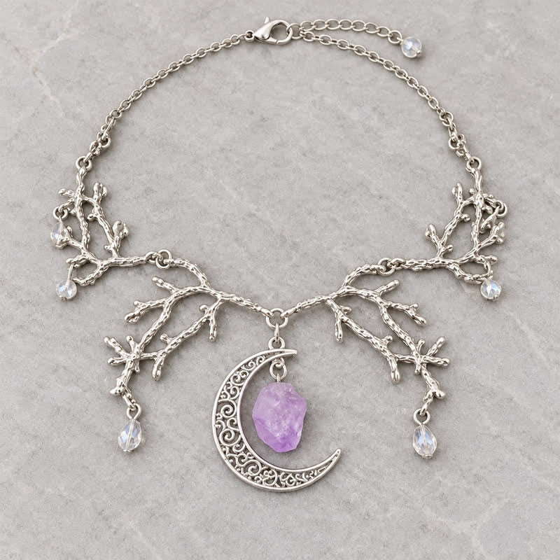 Olivenorma Whimsigoth Crescent Branch Amethyst Necklace - image 4