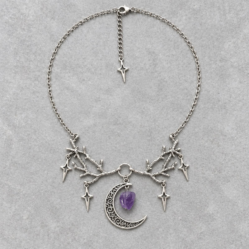 Olivenorma Whimsigoth Crescent Antler Branch Amethyst Necklace - image 4