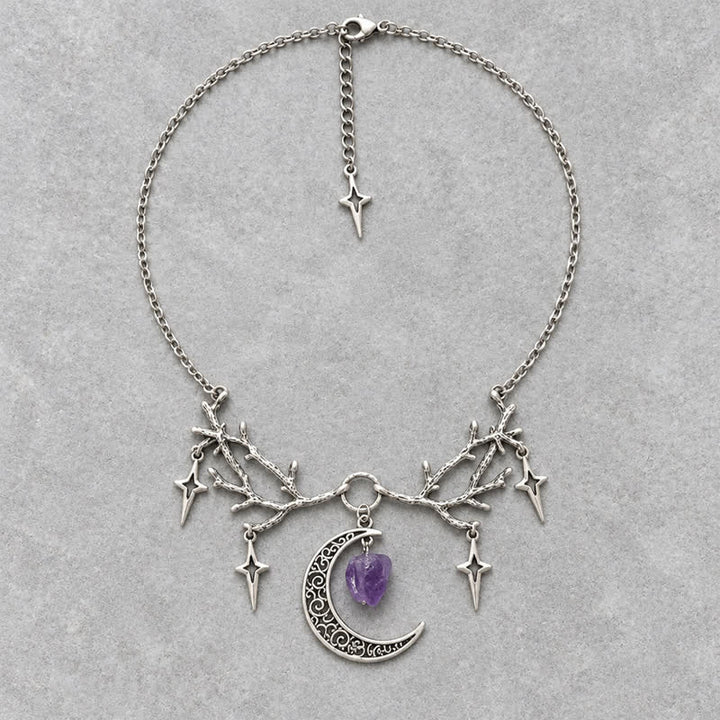 Olivenorma Whimsigoth Crescent Antler Branch Amethyst Necklace - image 4