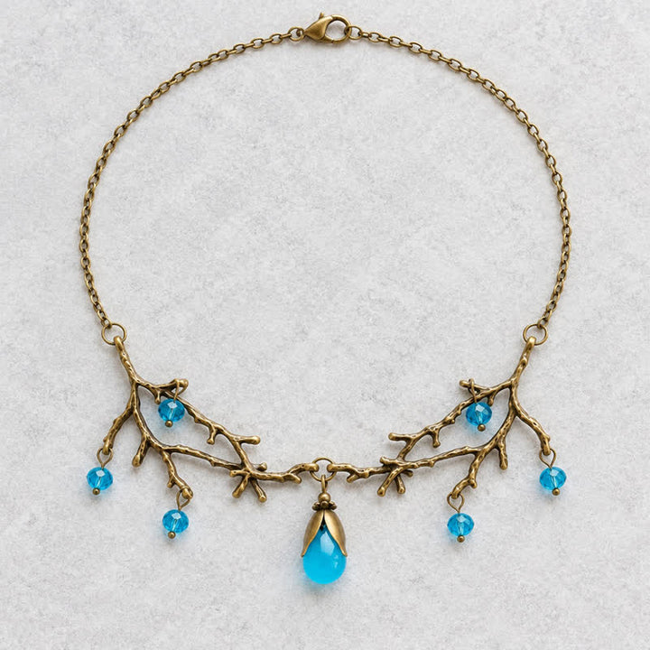 Olivenorma Whimsigoth Antique Branch Teardrop Amethyst Citrine Blue Quartz Necklace - image 11
