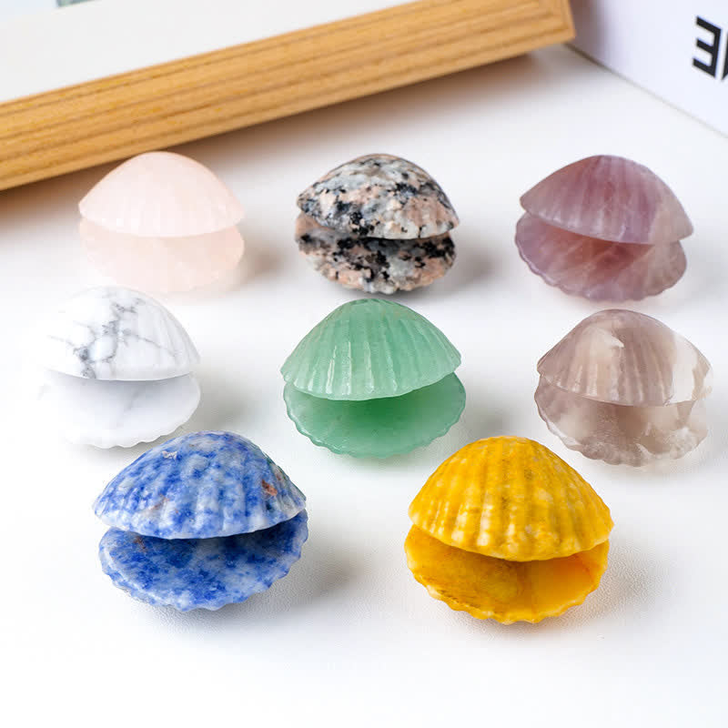Olivenorma Natural Crystal Agate Carved Shells Gemstone Decoration - image 0