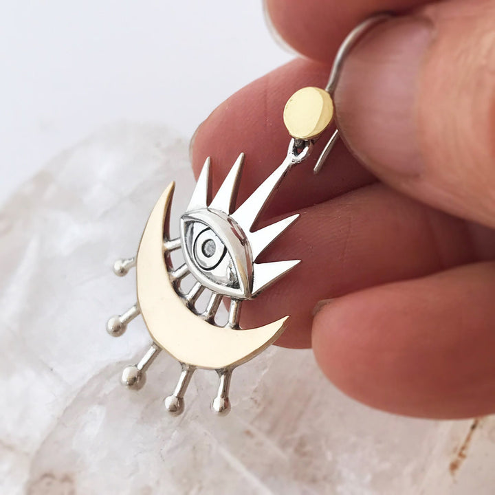 Olivenorma Evil Eye Earrings With Crescent Moon Rays Earrings - image 2