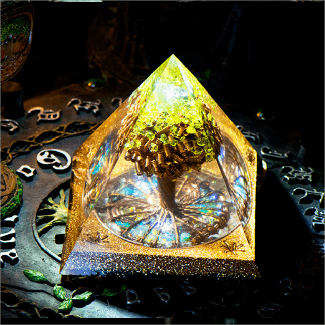 Olivenorma Tree Of Life Peridot Orgone Pyramid - image 2