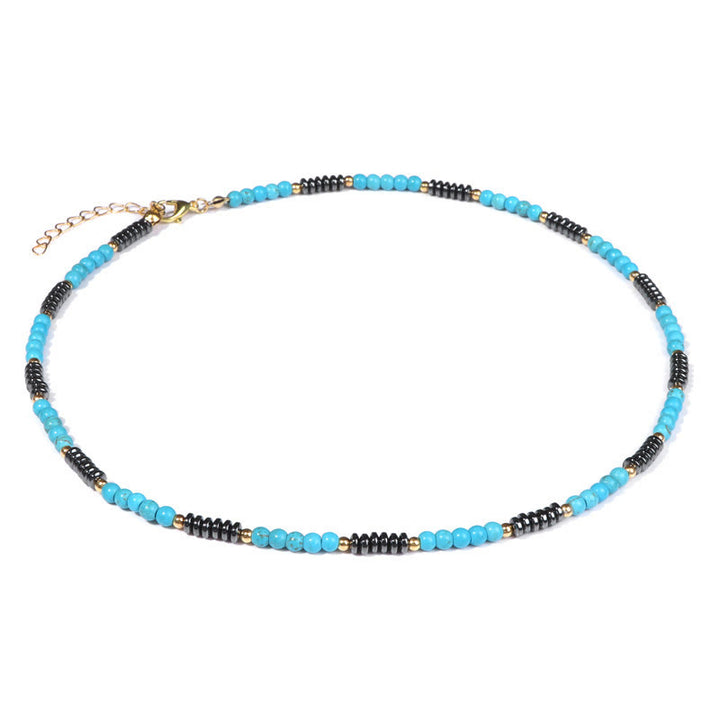 Olivenorma Gemstone & Hematite Necklace - Blue Turquoise&Hematite - image 11
