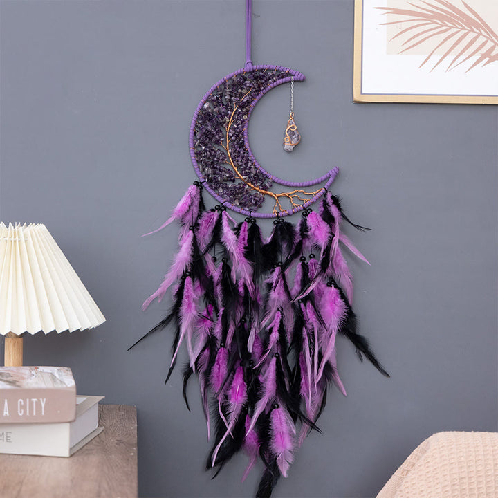 Olivenorma Natural Gravel Woven Tree of Life Moon Dream Catcher - image 14