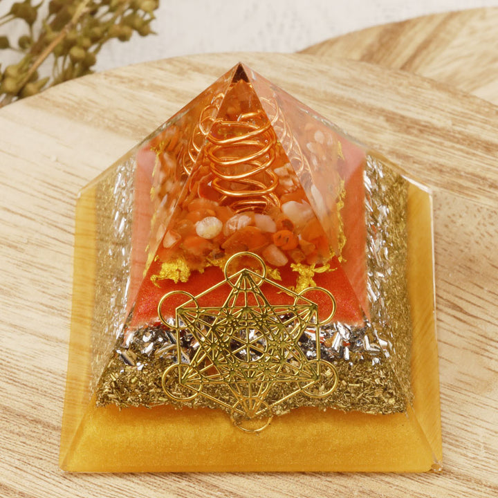 Olivenorma Sun Stone Metatron's Cube Orgone Pyramid - image 2