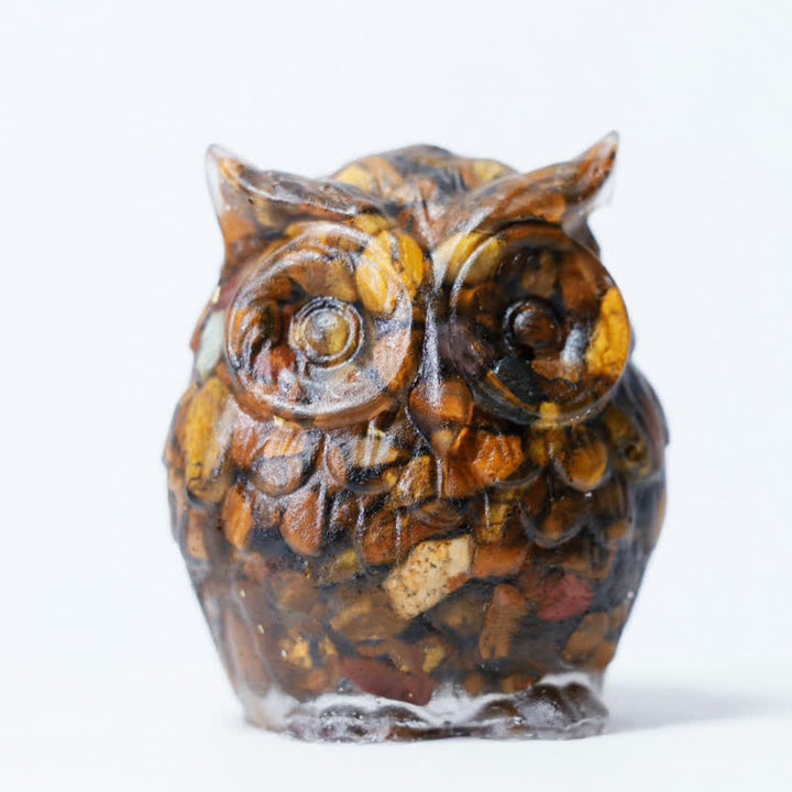 Olivenorma Natural Crystal Cute Owl Gemstone Decoration - Tiger Eye - image 8