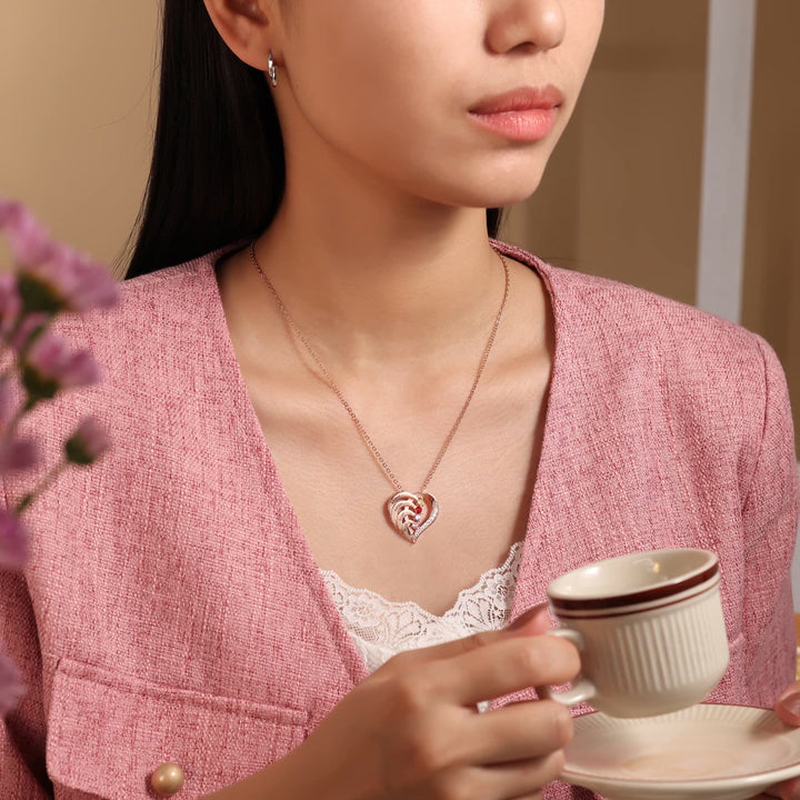 Olivenorma Personalized Birthstones Engraved Heart Necklace - image 9