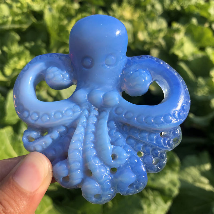 Olivenorma Natural Blue Opalite Octopus Gemstone Decoration - image 3