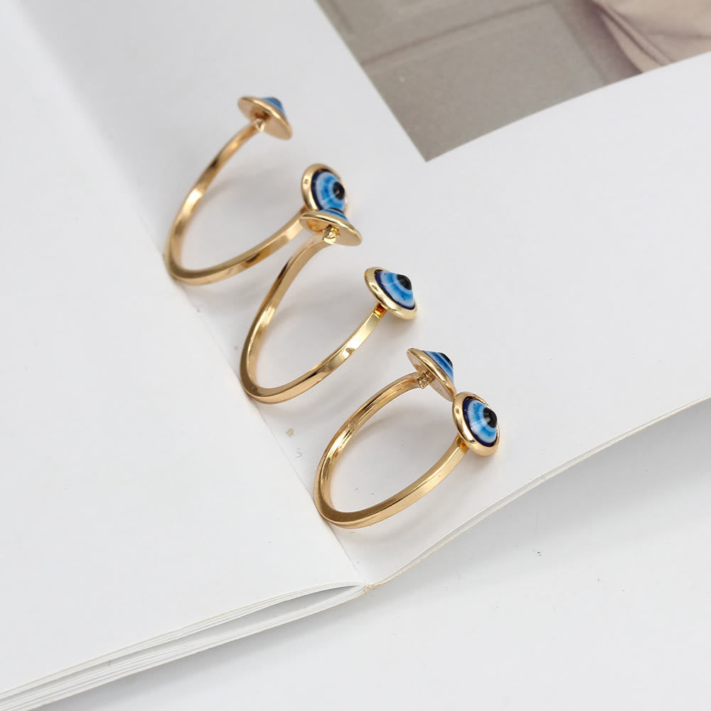 Olivenorma White Zircon Gold Plated Evil Eye Women Ring - image 5