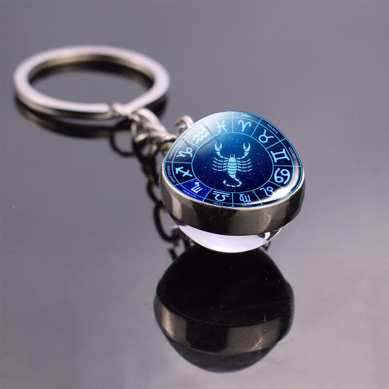 Glass 12 Stars Zodiac Protection Keychain - image 10