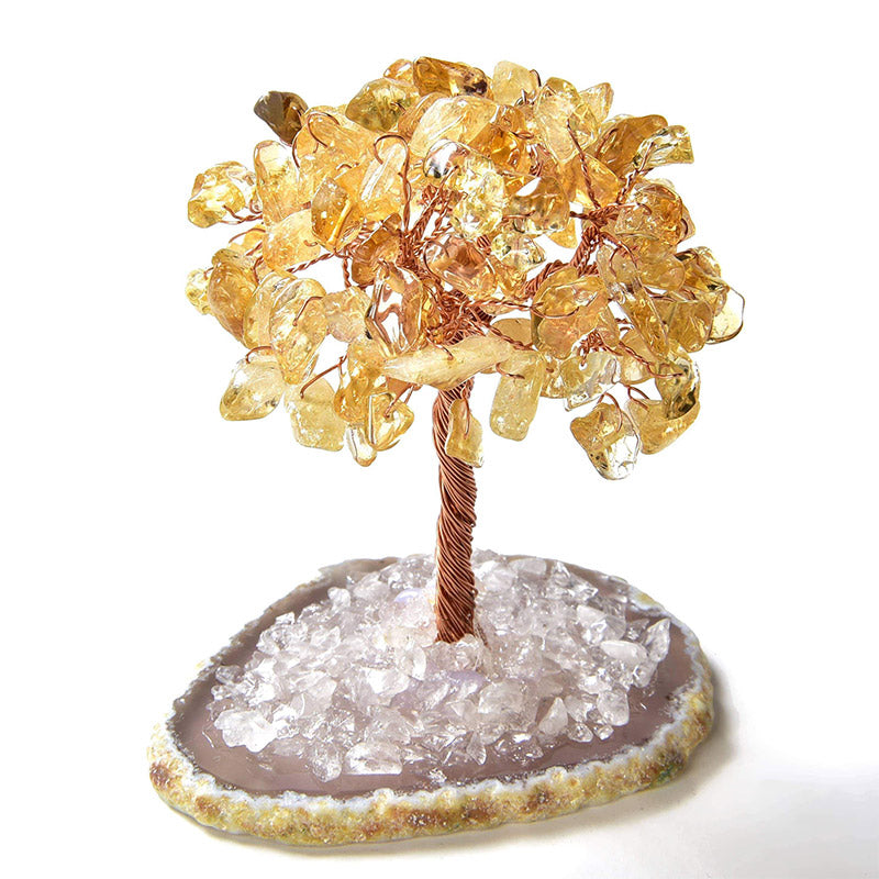 Olivenorma Citrine Natural Gemstone Feng Shui Tree with Agate Base - image 1