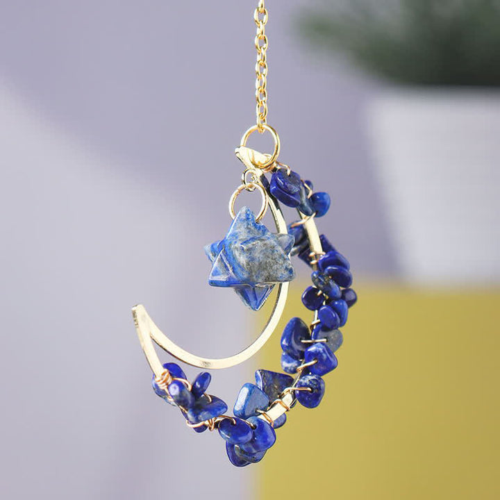 Cryrstal Moon Handmade Gemstone Ornament - Lapis Lazuli - image 9
