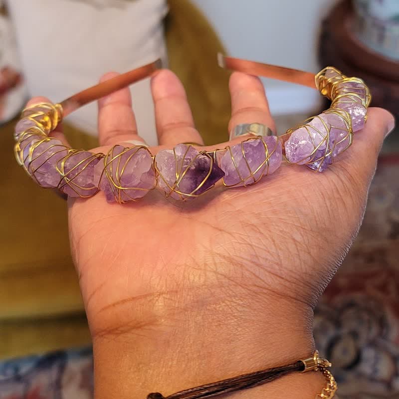 Olivenorma Handcrafted Hairpiece Amethyst Crystal Crow - image 4