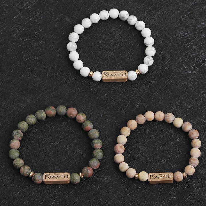 Olivenorma Natural Gemstone Love Powerful Engraving Bracelet - image 21
