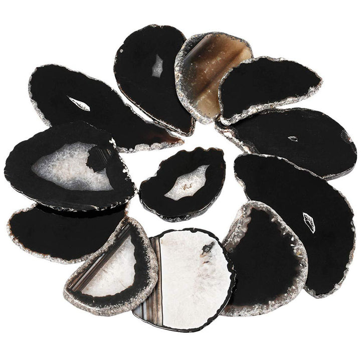 Olivenorma Natural Sliced Agate Gemstone Decoration - Black Onyx - image 3