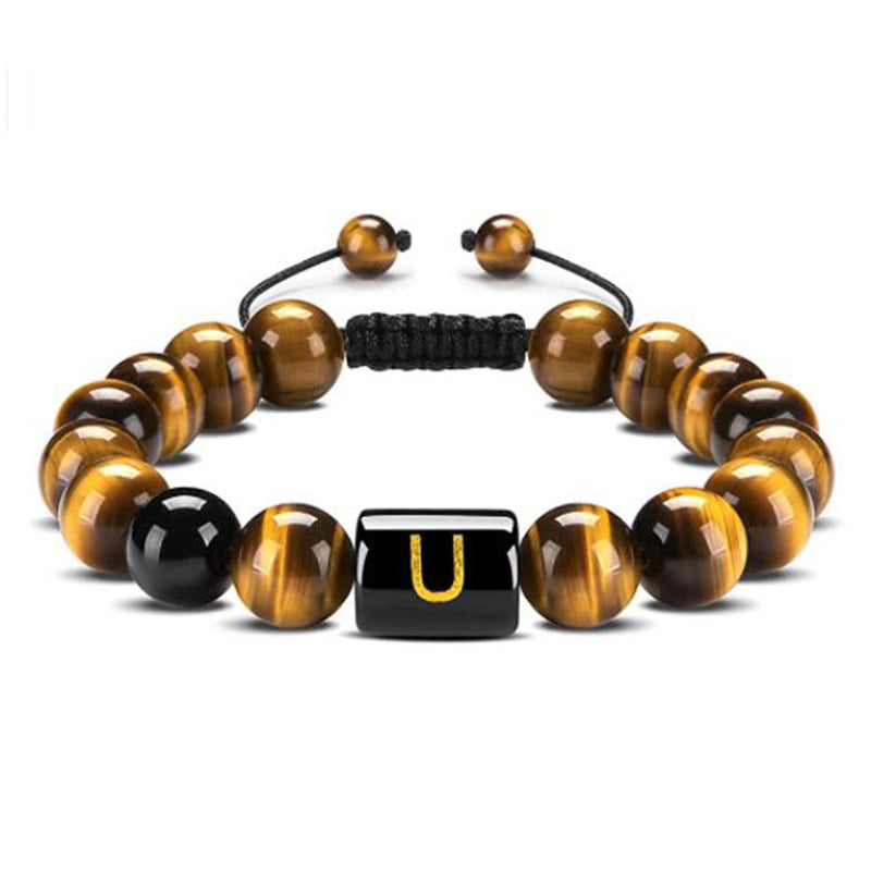Tiger Eye Letter Protection Bracelet - Tiger Eye - U - image 24