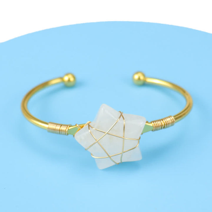 Olivenorma Gold Wire Wrapped Star Shape Gemstone Bracelet - image 3