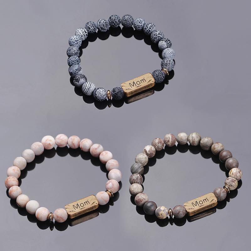 Olivenorma Natural Gemstone Mom Patience Engraving Bracelet - image 13
