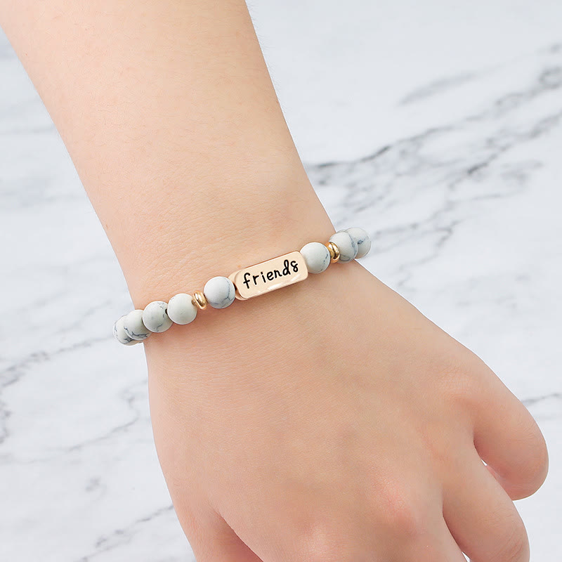 Olivenorma Natural Gemstone Best Friend Forever 3 Piece Engraving Bracelet Set - image 19