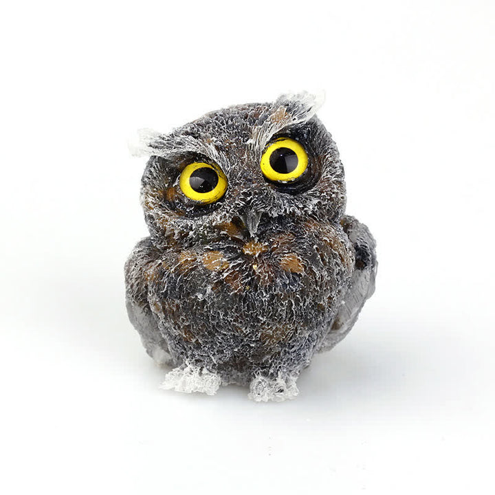Olivenorma Natural Crystal Owl Gemstone Decoration - Tiger Eye - 2.28''(L) * 1.89''(W) * 1.53''(H) - image 4