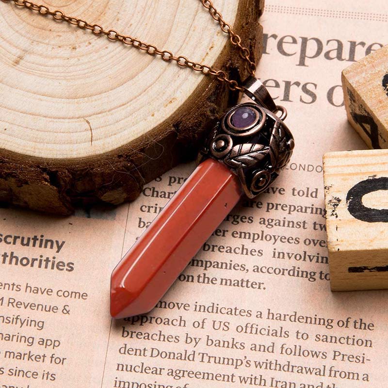 Olivenorma Natural Crystal Hexagon Necklace - Sandstone - image 9