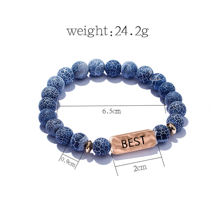 Olivenorma Natural Gemstone Best Friend Engraving Bracelet - image 11