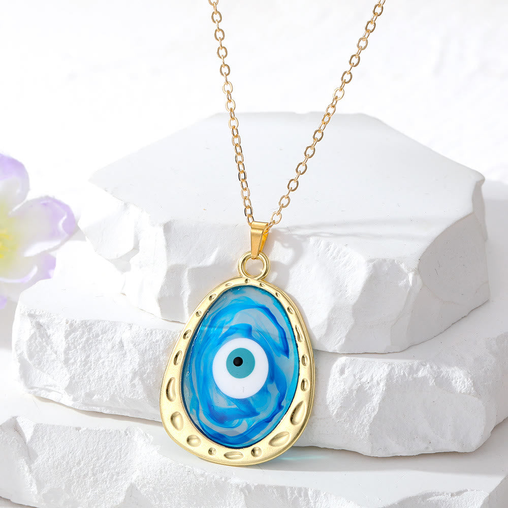 Olivenorma Multicolor Epoxy Evil Eye Necklace - Blue Evil Eye - image 4
