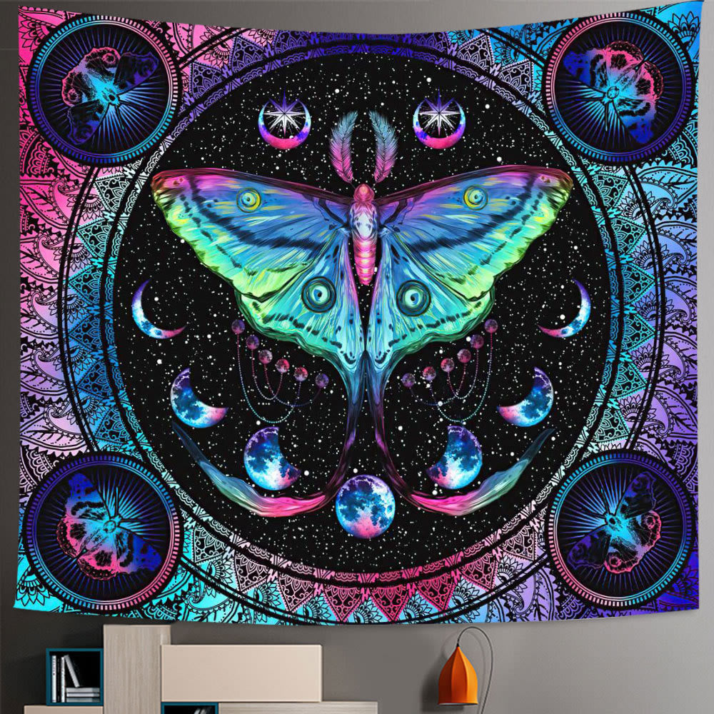 Olivenorma Seven Chakra Tree Of Life Boho Mandala Tapestry - Brushed Fabric - Moth#2 - 98.42"*70.86"(250*180cm) - image 9