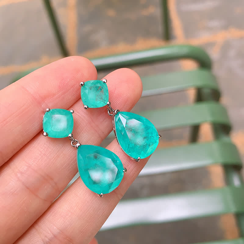 Paraiba Tourmaline Water Drop Eearrings - image 5