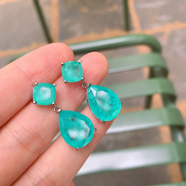 Paraiba Tourmaline Water Drop Eearrings - image 5