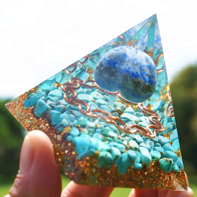 Lapis Lazuli Turquoise Orgone Pyramid - image 4